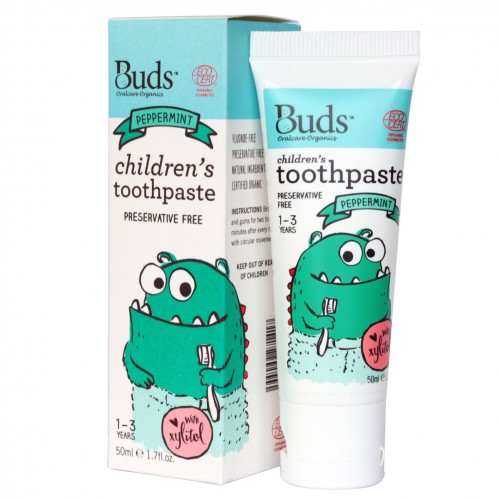 Buds Oralcare Organics Children's Toothpaste With Xylitol 50ml (1 - 3 Year) - Peppermint